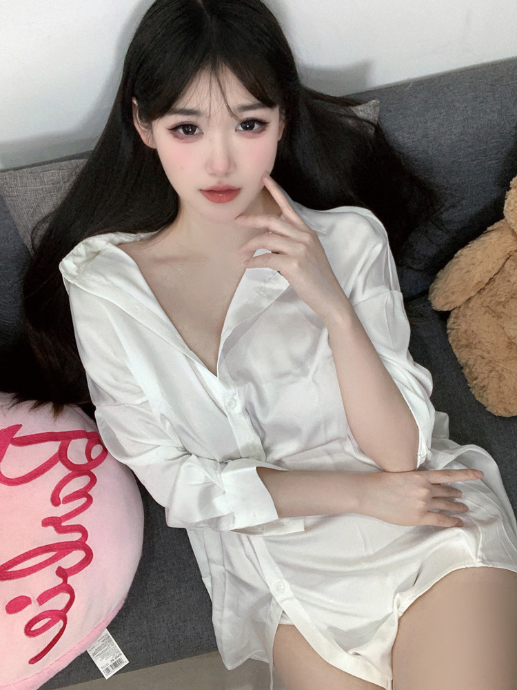 Baby Gown Nightwear - Fashion White Color Shirt Perspective Female