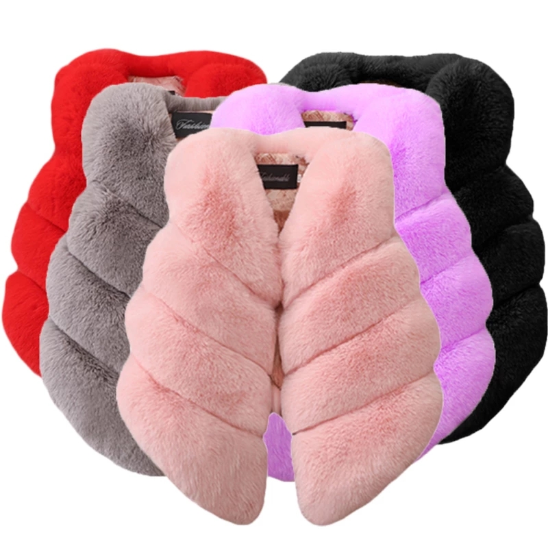 Baby Xmas Clothing - Baby Girls Faux Fur Vest Outfits