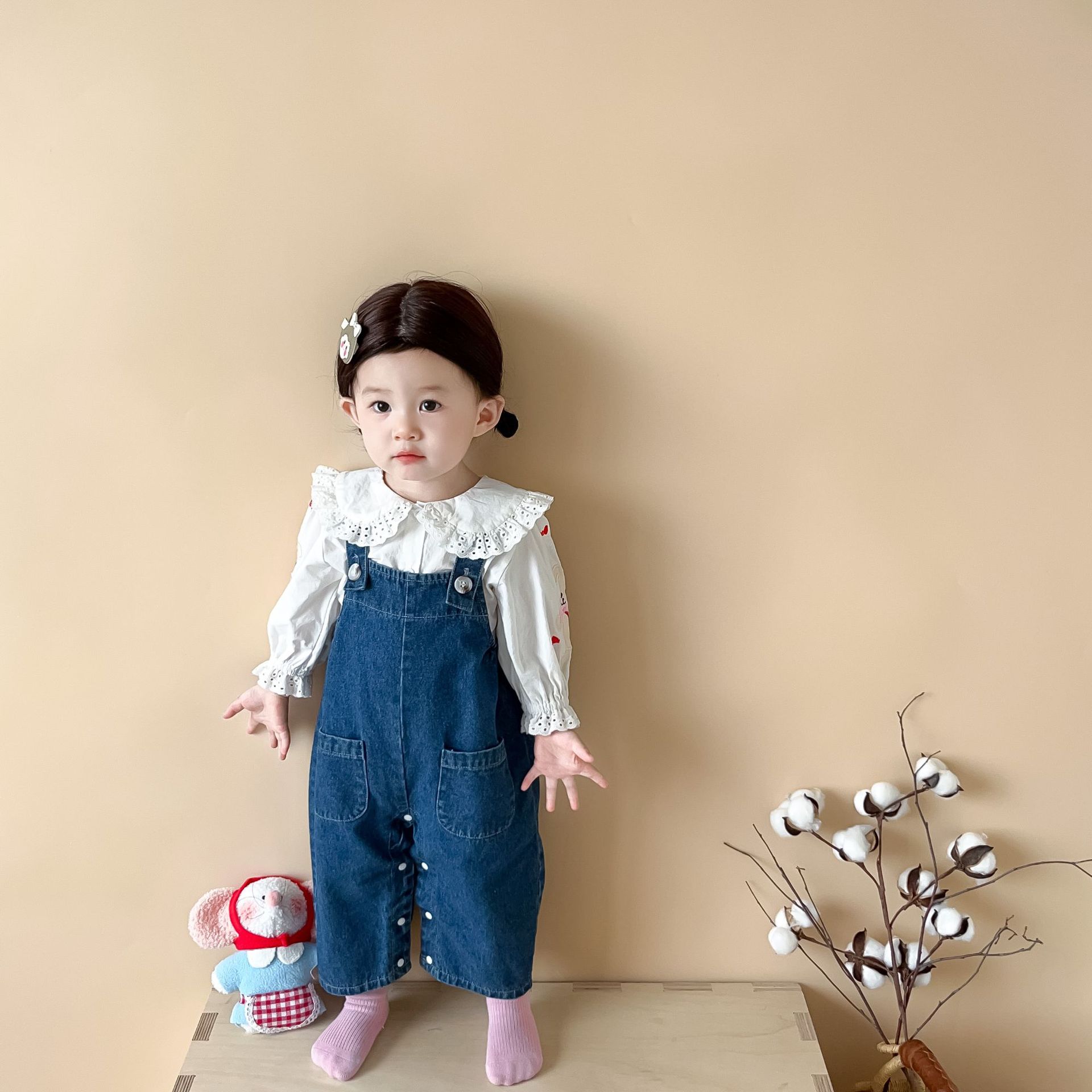 Cute Baby Girls Overalls 0-24M - Baby Overall Denim ulasan dan harga