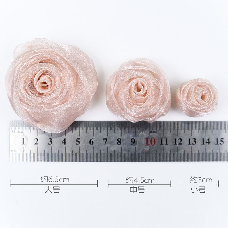 3-4.5cm Organza Snow Rose Head - Baby Clothing Designer ulasan dan harga