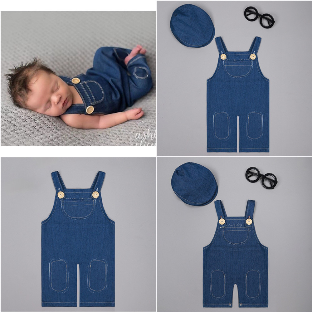 ❤️Newborn Photography Clothing - Baby Overall Denim ulasan dan harga