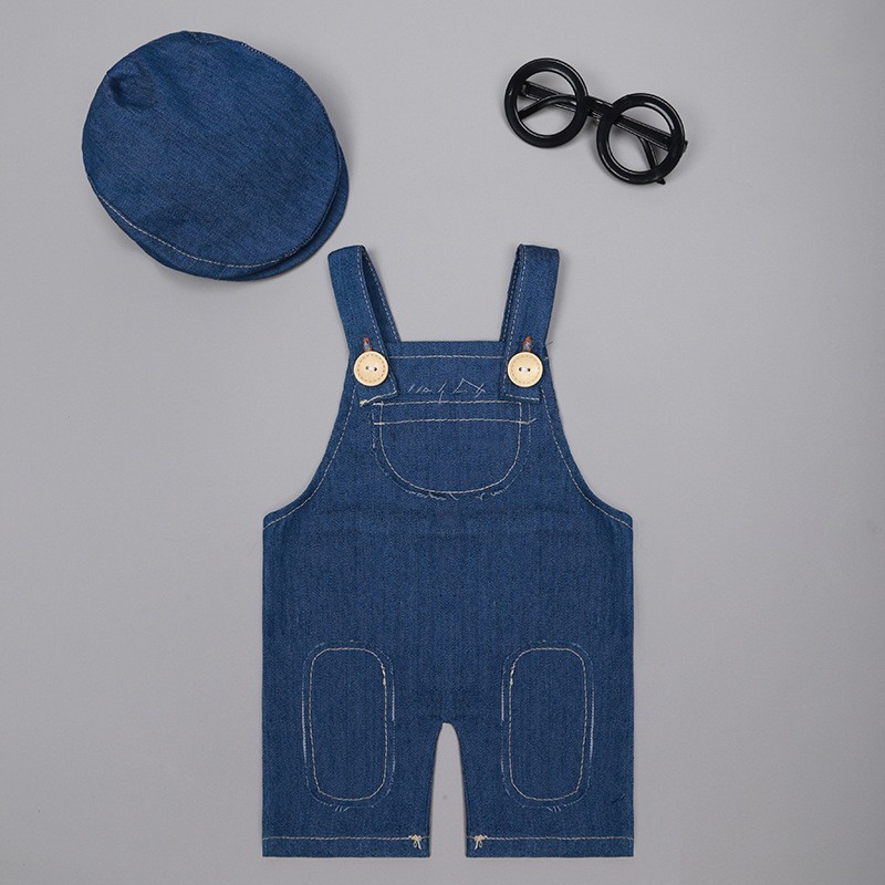 ❤️Newborn Photography Clothing - Baby Overall Denim ulasan dan harga