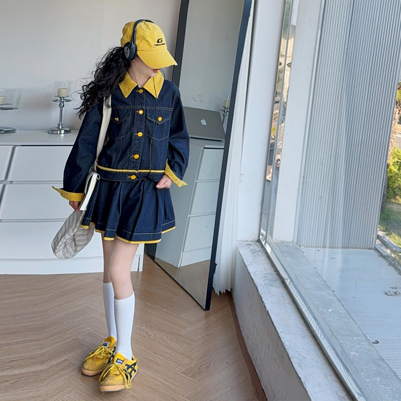 Teen Girls Trendy Yellow Lapel - Baby Clothing Yellow ulasan dan harga