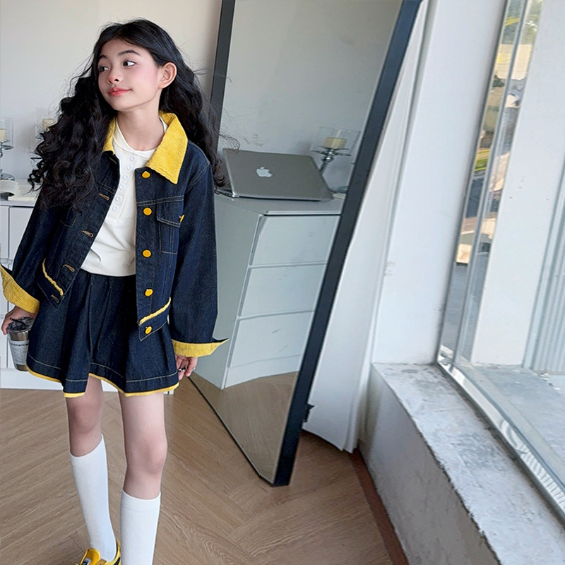 Teen Girls Trendy Yellow Lapel - Baby Clothing Yellow ulasan dan harga