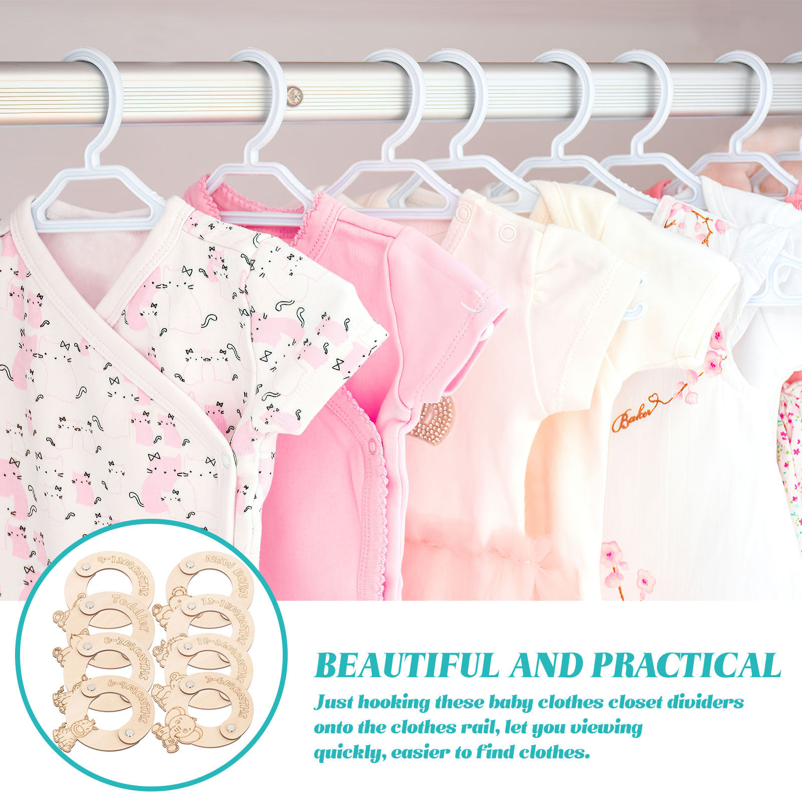 8Pcs Baby Clothes Organizer Wo - Baby Clothing Wardrobe ulasan dan harga
