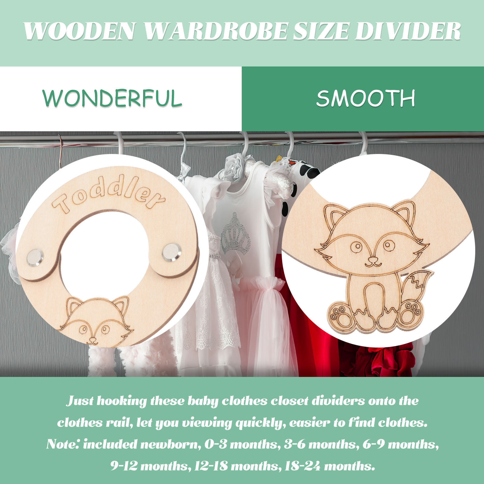 8Pcs Baby Clothes Organizer Wo - Baby Clothing Wardrobe ulasan dan harga