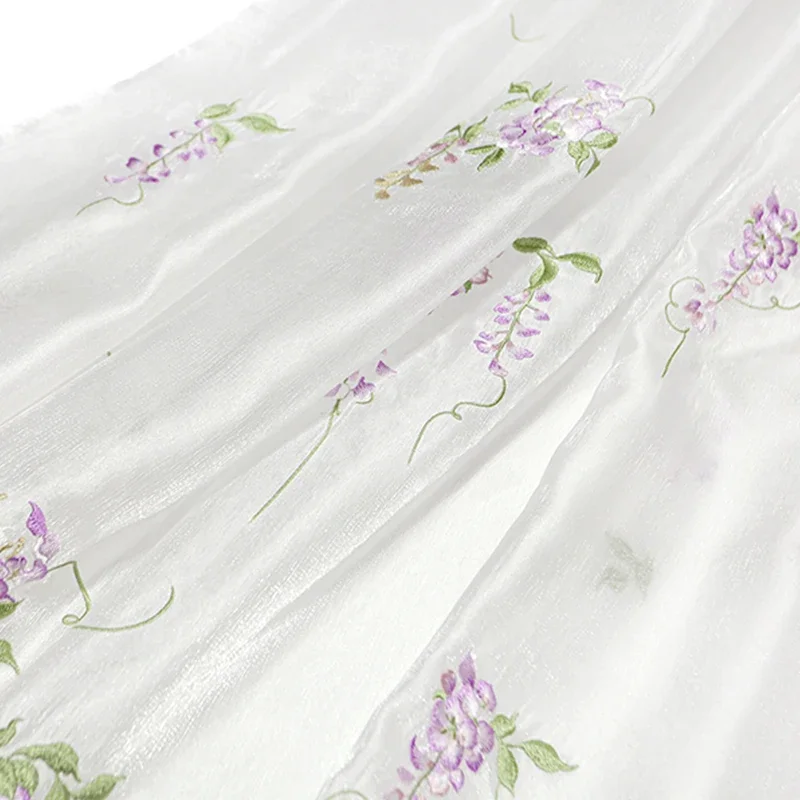 Wisteria Embroidery Fabric DIY - Baby Clothing Designer ulasan dan harga