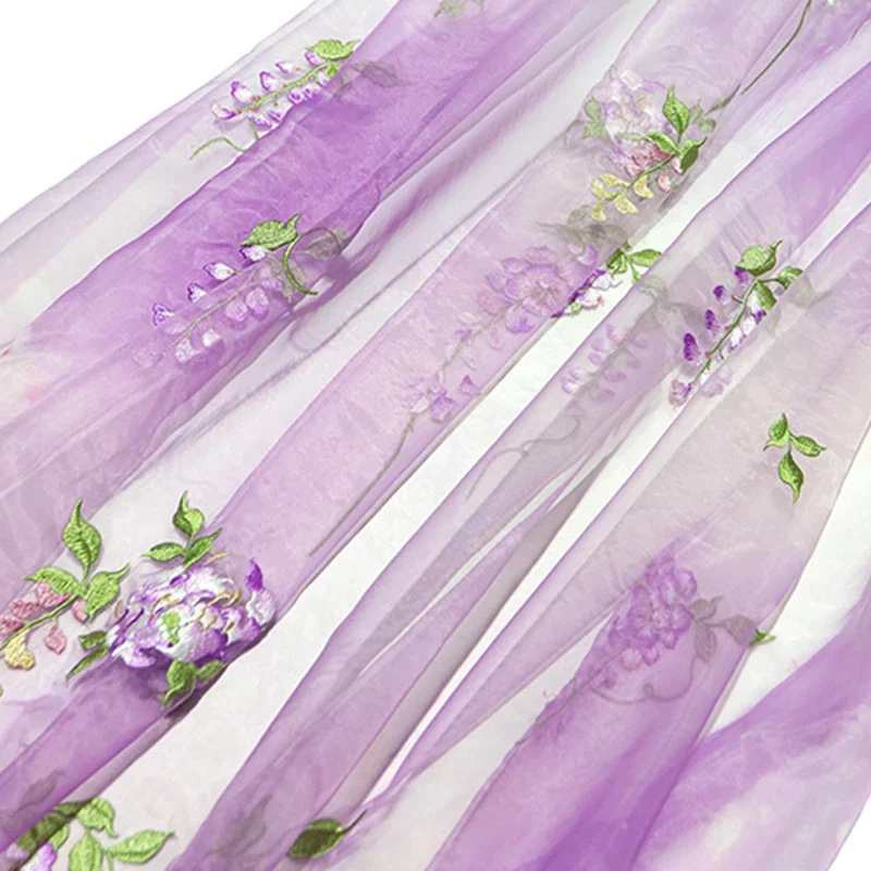 Wisteria Embroidery Fabric DIY - Baby Clothing Designer ulasan dan harga