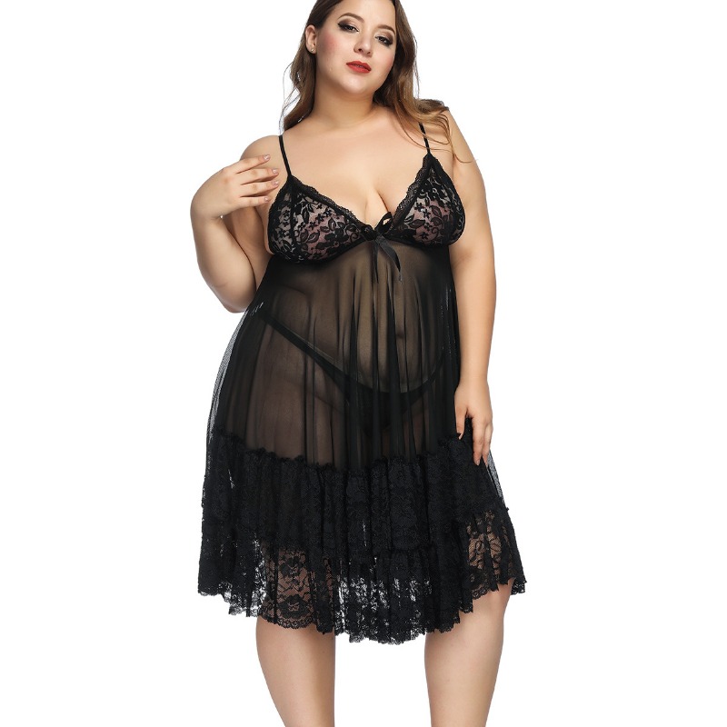 S-7XL Plus Size Sexy Strap Nig - Baby Gown Nightwear ulasan dan harga