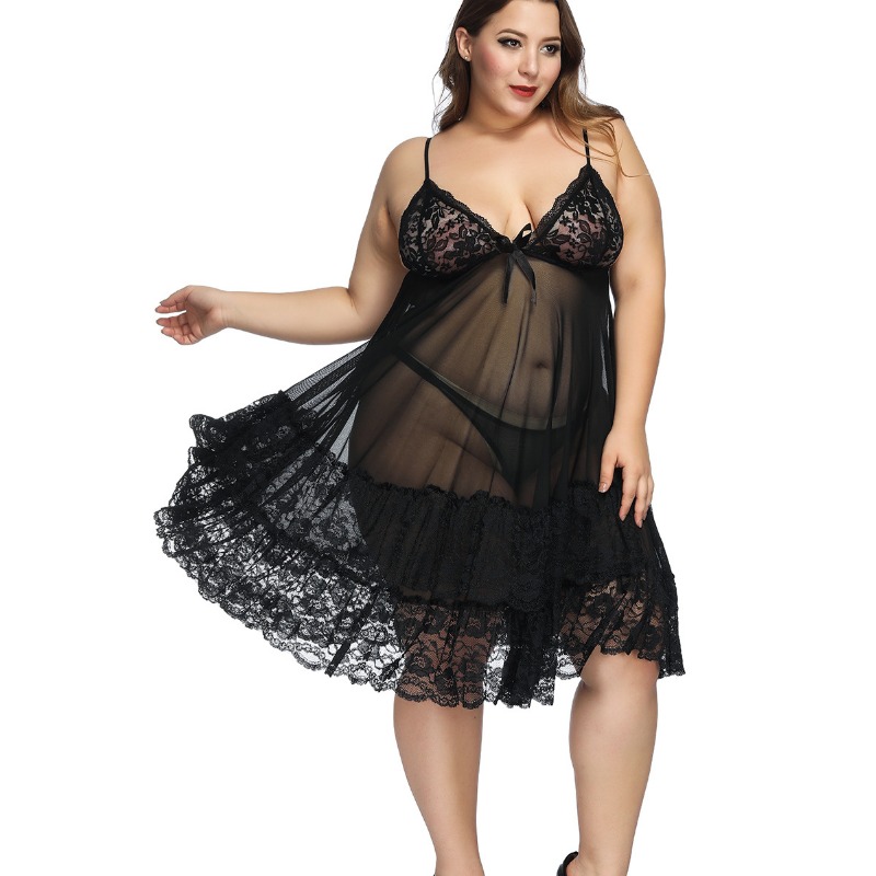 S-7XL Plus Size Sexy Strap Nig - Baby Gown Nightwear ulasan dan harga